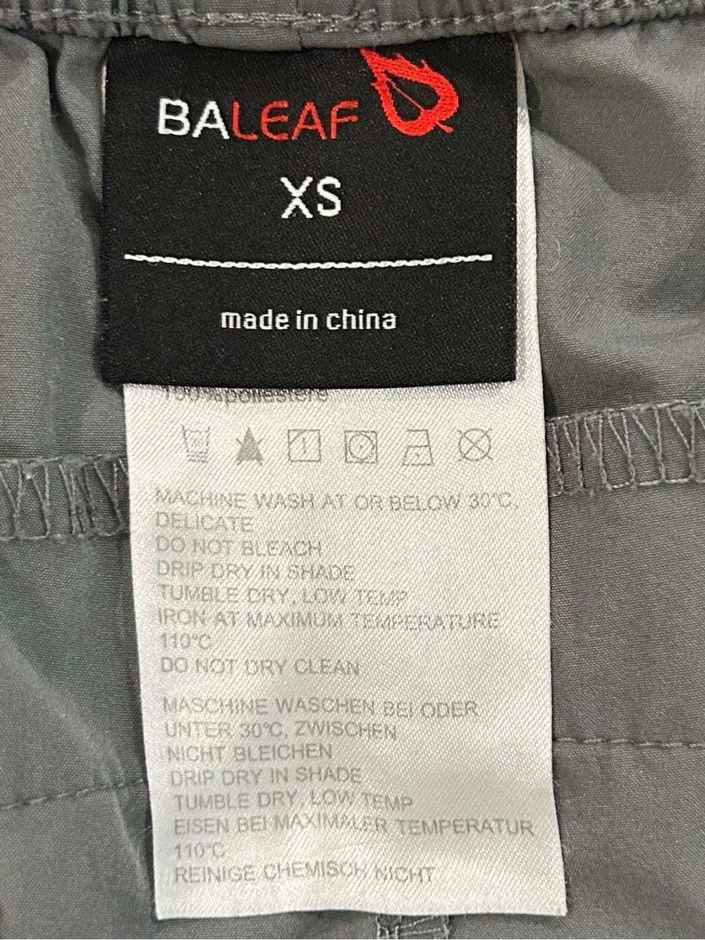 BALEAF Performance Shorts Men’s XS 5” Gray Zipper Pockets